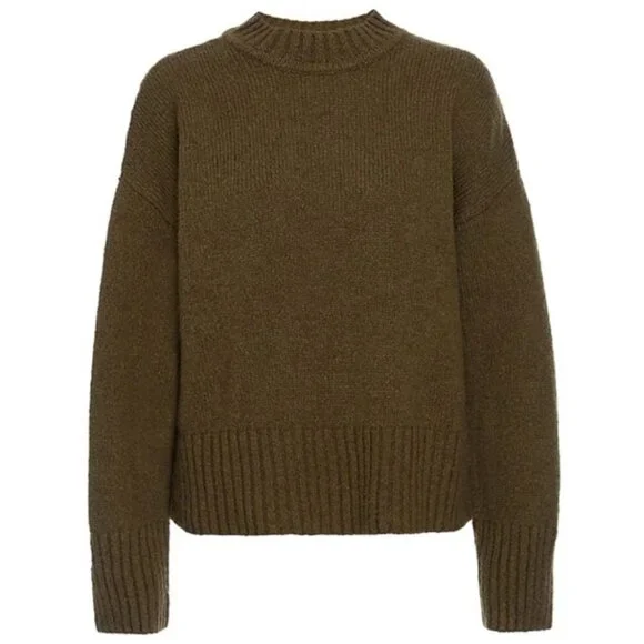 Frame Wool Blend Swingy Mock Neck Sweater In Surplus - Picture 2 of 3